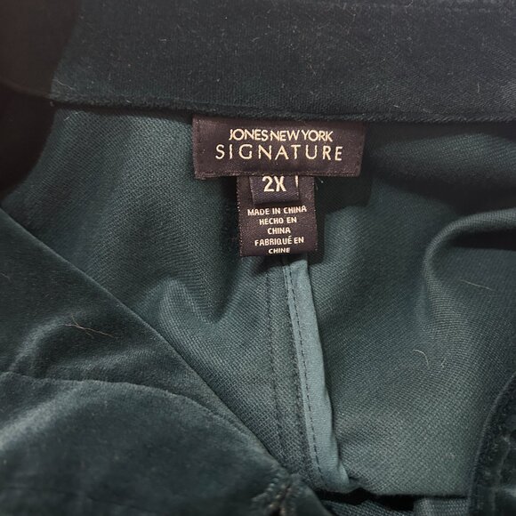 Jones New York Teal Blue Velvet Barn Jacket • Womens Plus Size 2X • Button Front - Picture 4 of 5